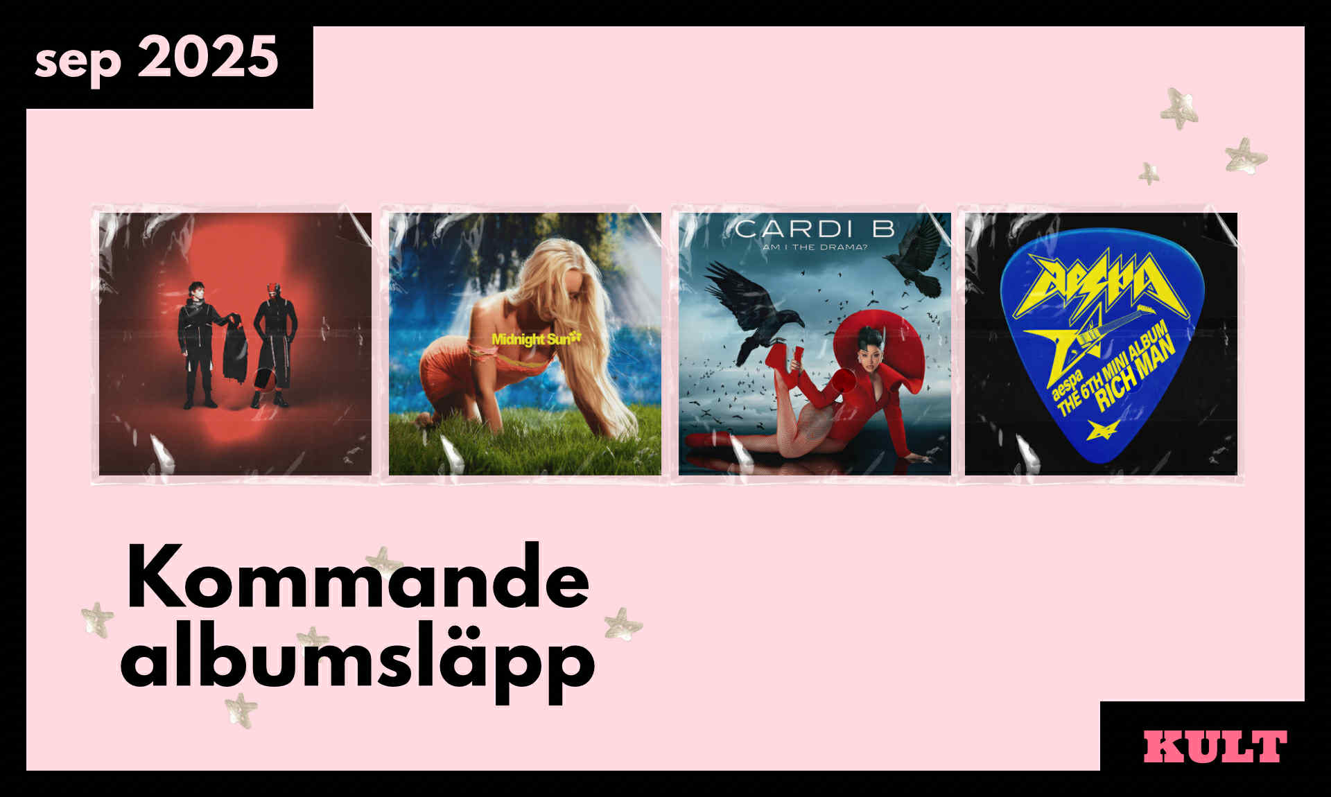 Kommande albumsläpp – September 2025 | KULT Magasin | Doja Cat | Ed Sheeran | Boko Yout | Cardi B | SG Lewis | twenty one pilots