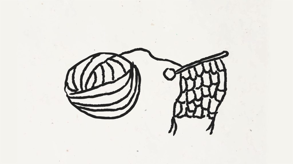 minimalistisk illustration av ett garnnystan